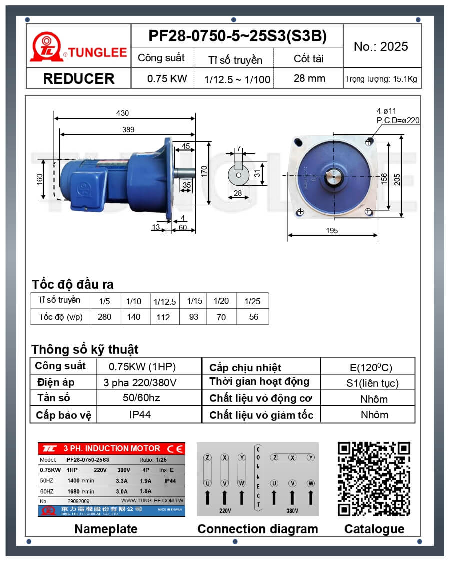 ban ve chi tiet motor giam toc pf28-0750-10s3 