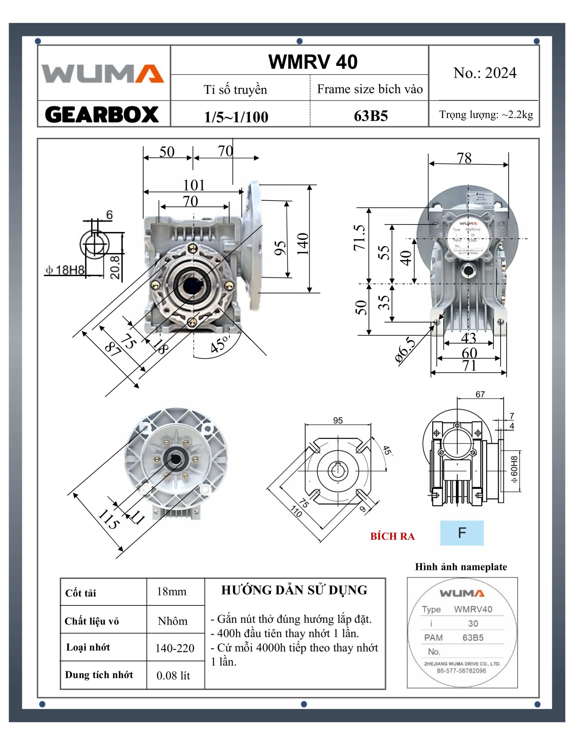 ban ve chi tiet hop giam toc cot am wmrv40